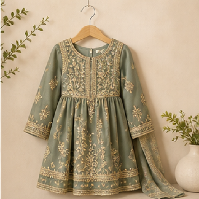 Pearl Girls Embroidered Dress